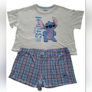 Disney Lilo Stitch 3XL Experiment 626 Pajama Shorts Tee Shirt Soft Set